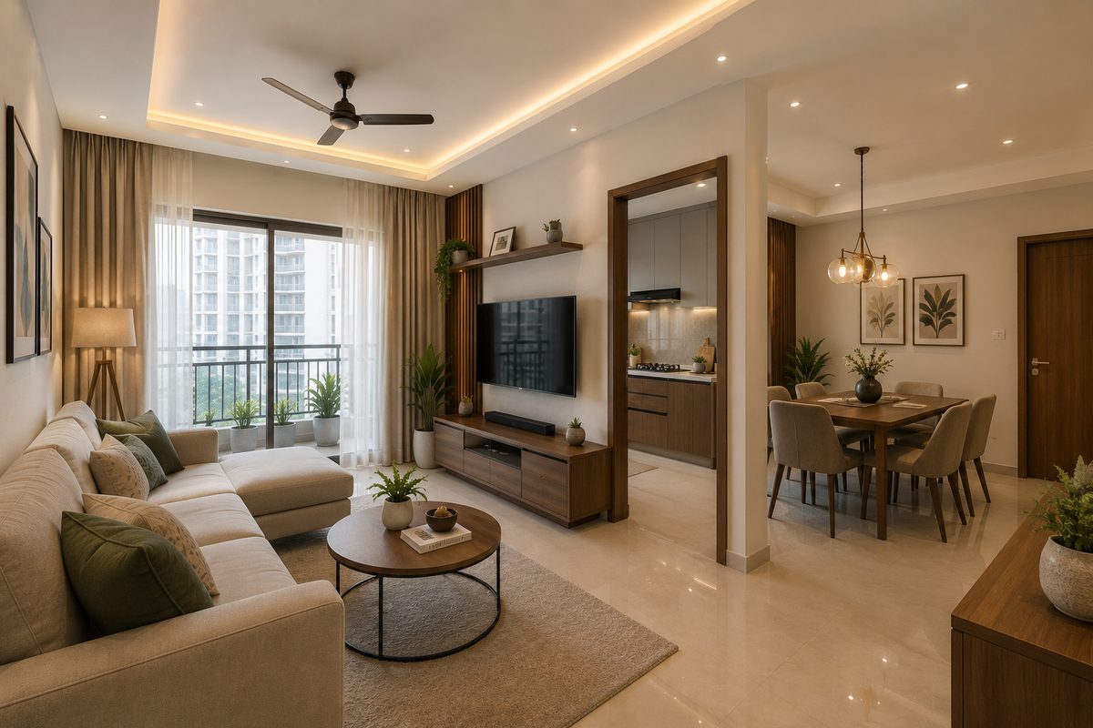Finished 2 BHK home interior