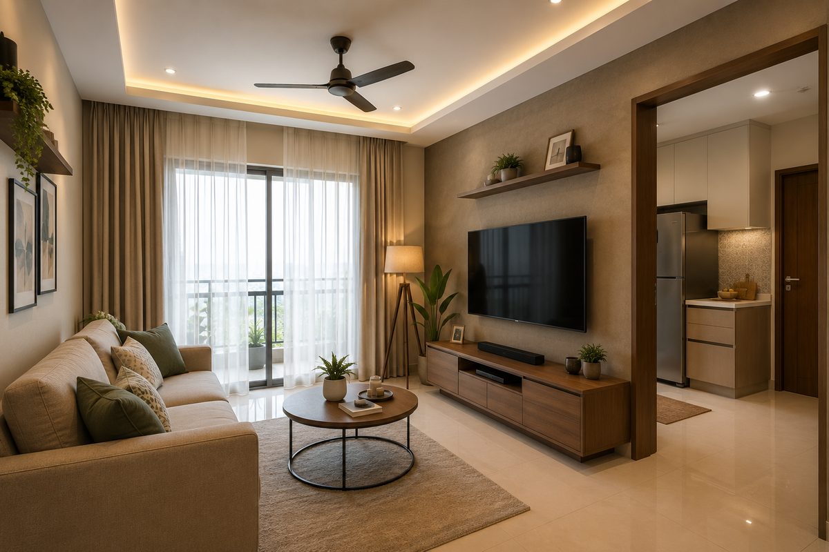 Finished 1 BHK home interior