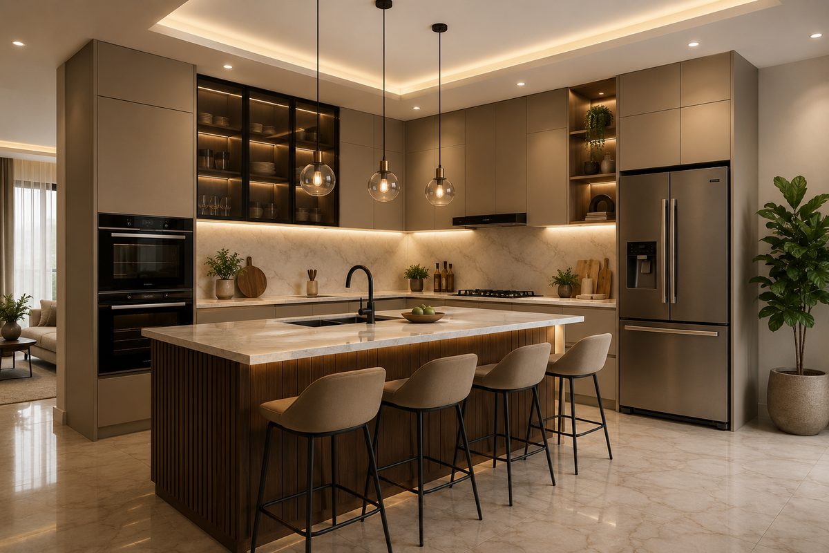 Modular kitchen built for Indian cooking